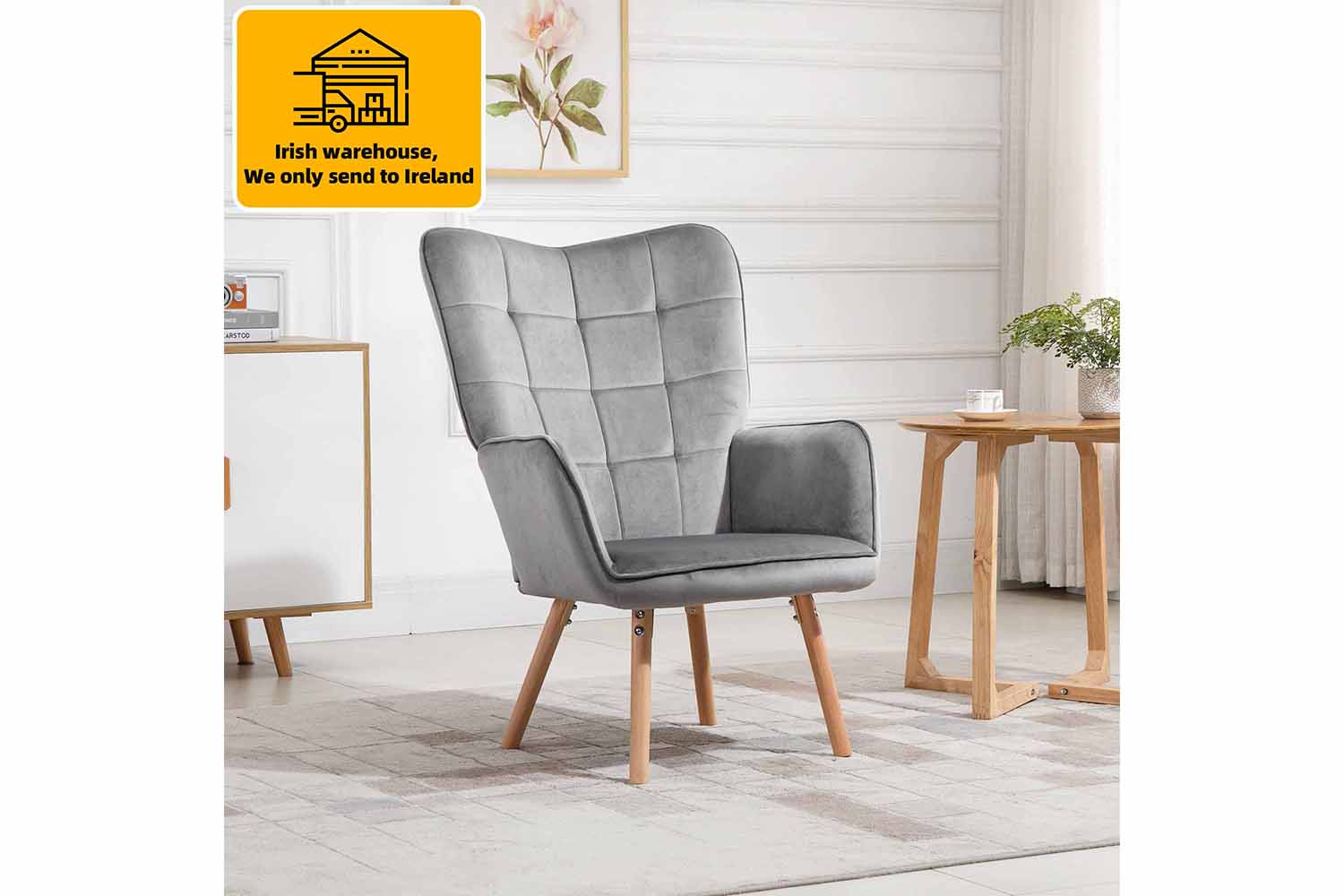 Homcom Wingback Accent Chair | Grey