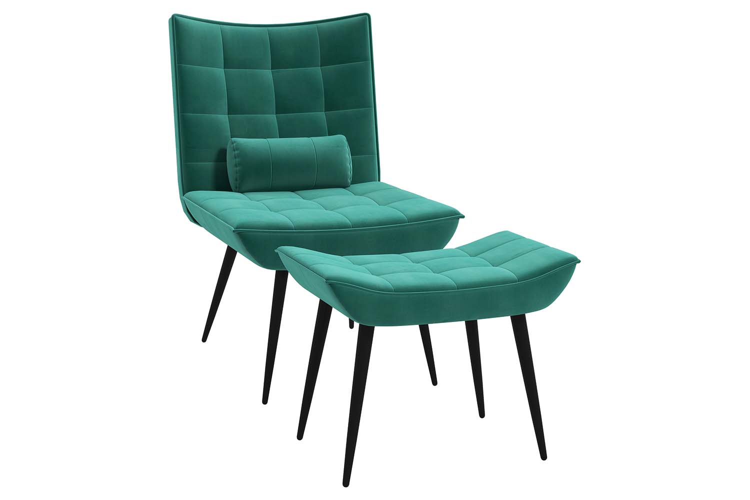 Homcom Armless Accent Chair with Pillow | Green