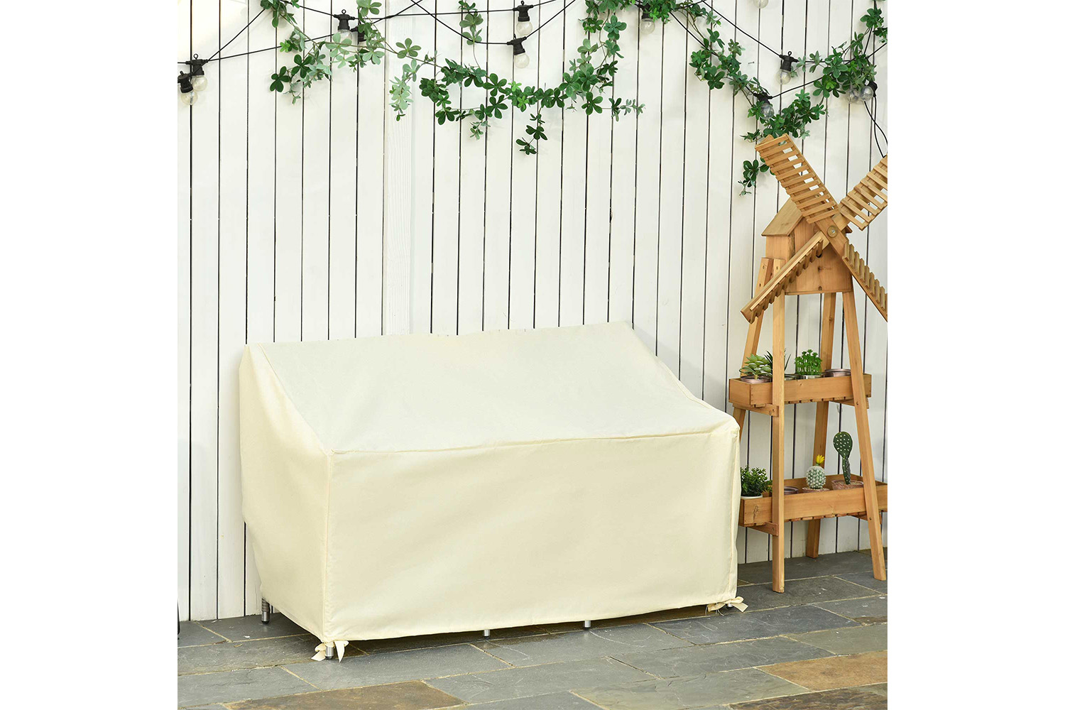 Outsunny Outdoor 2 Seater Loveseat Protection Furniture Cover | Beige