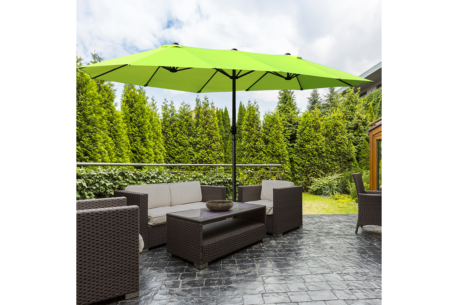 Outsunny Double-sided Sun Umbrella | Green