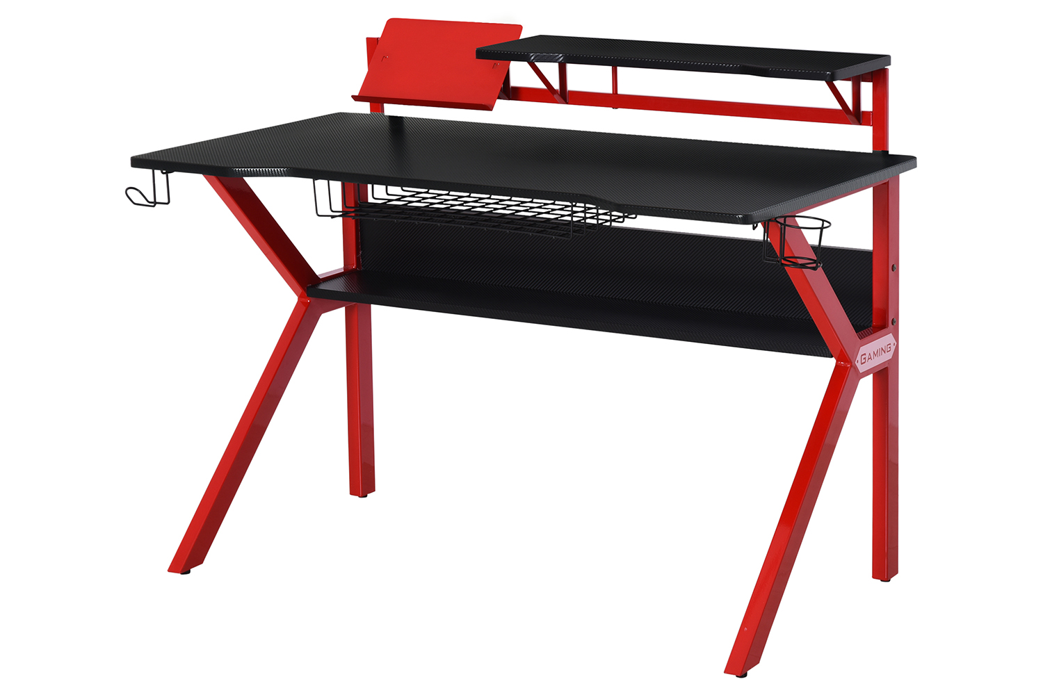 Homcom Small Gaming Desk with Cup Holder | Red/Black