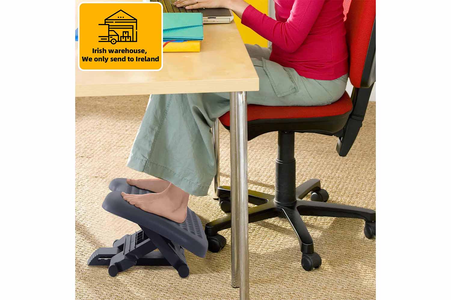 Homcom Foot Rest for Under Desk | Grey/Black