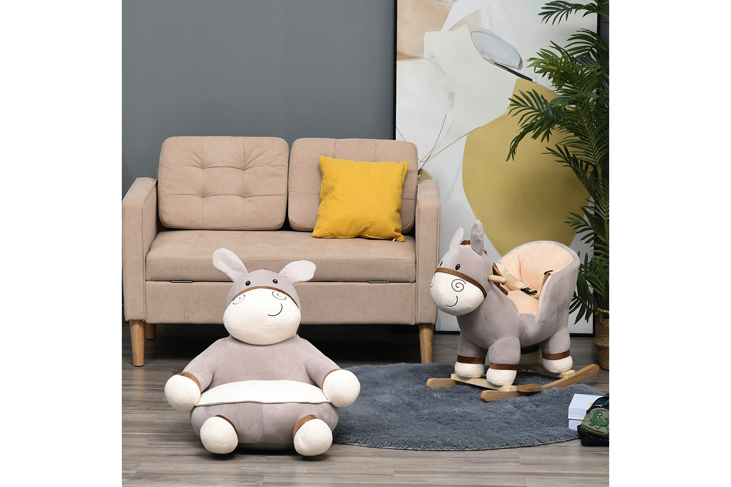 Homcom Donkey Toddlercouch | Grey