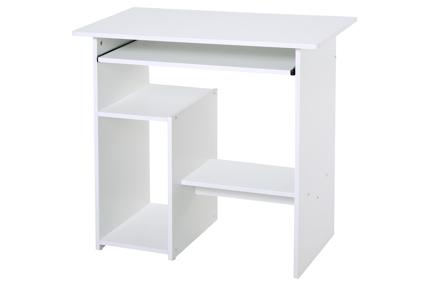 Homcom Computer Desk with Keyboard Tray & Storage Shelf | White