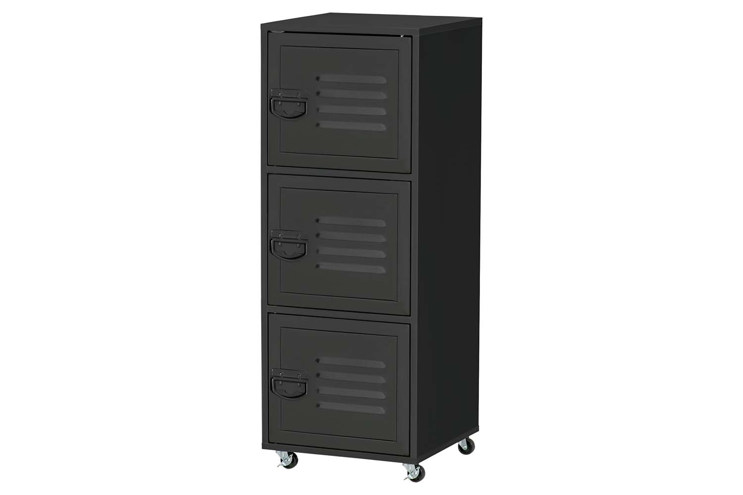 Homcom 3-Tier Rolling Storage Cabinet | Black