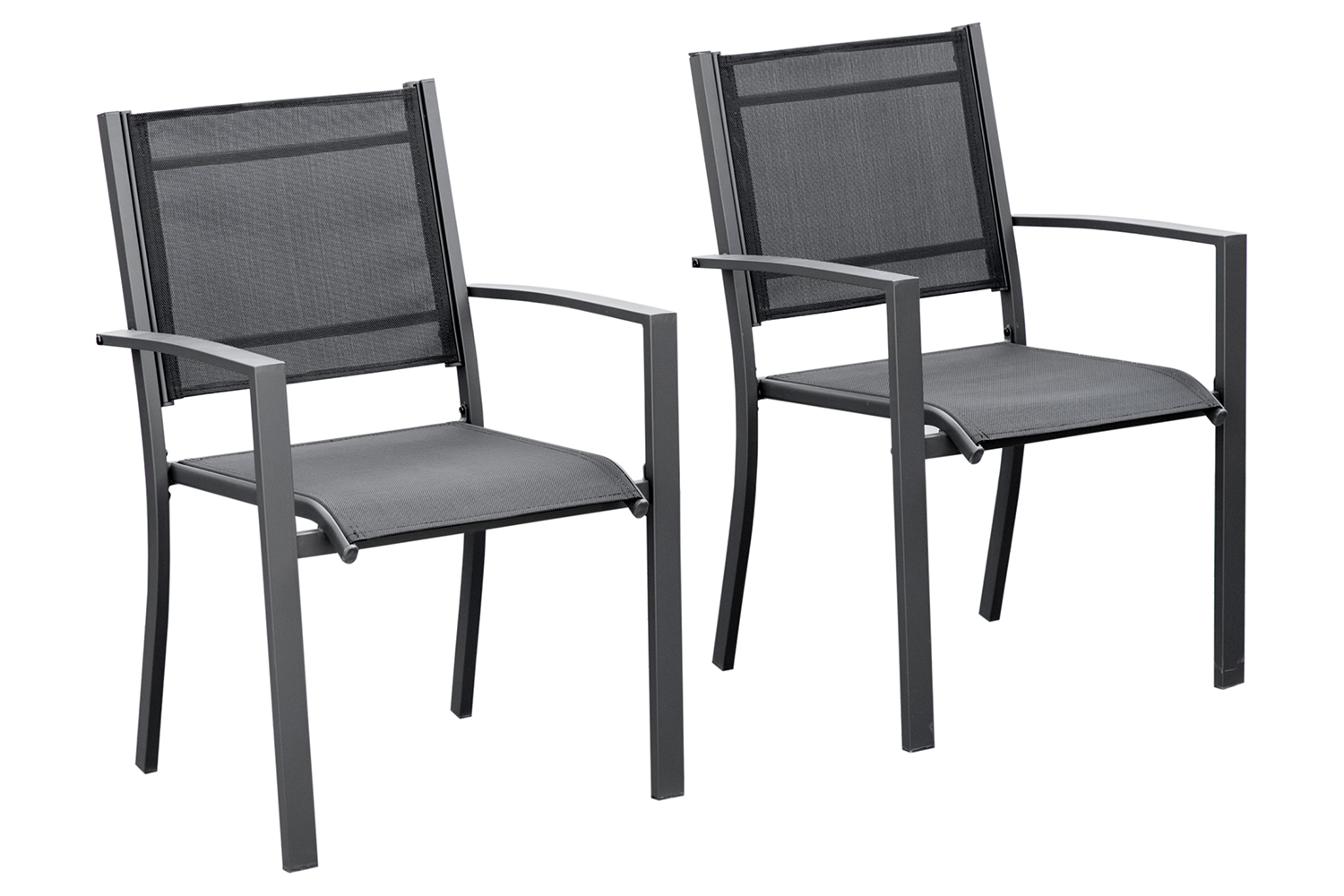 Outsunny Patio Dining Chair | Black/Grey