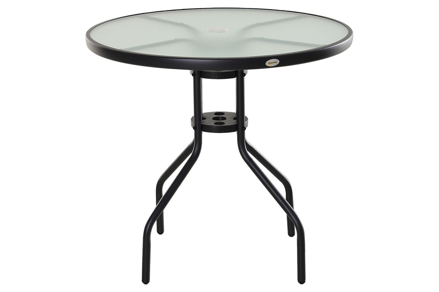 Outsunny Outdoor Round Coffee Table | Black