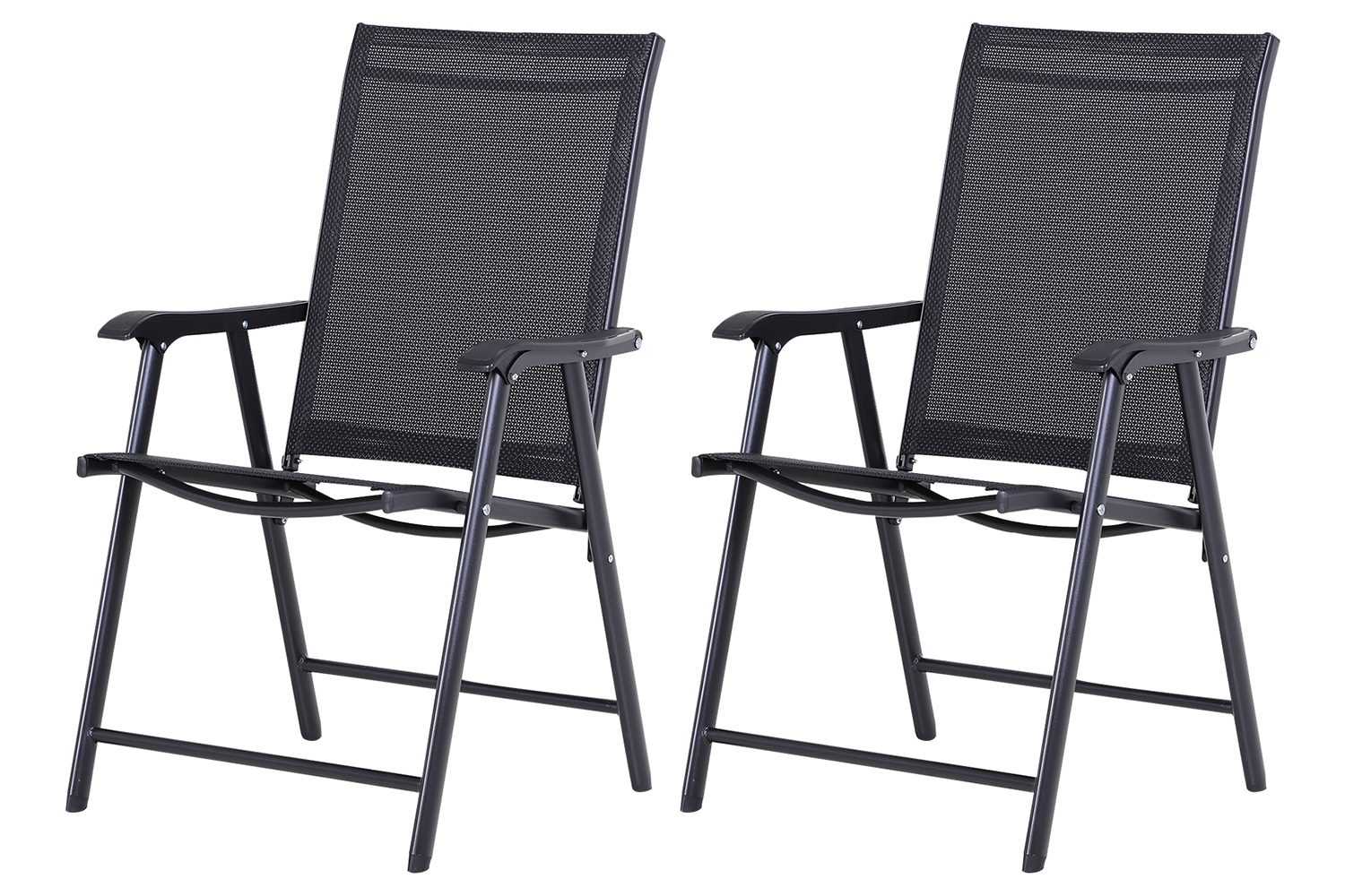 Outsunny Foldable Outdoor Garden Chairs | Black