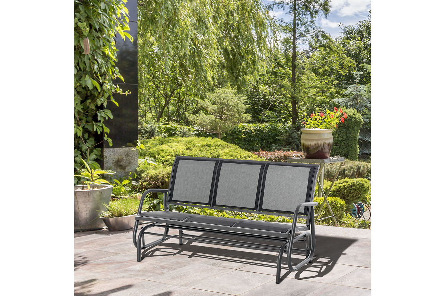 Outsunny 3 Seat Glider Chair | Black