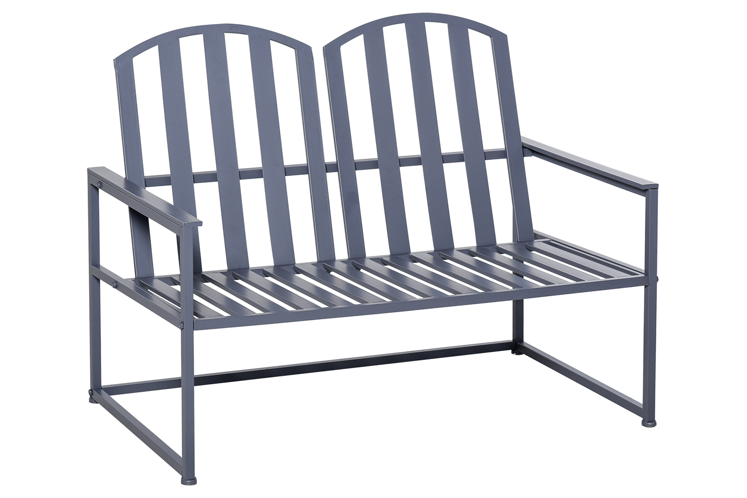 Outsunny Steel Patio Garden Bench | Grey