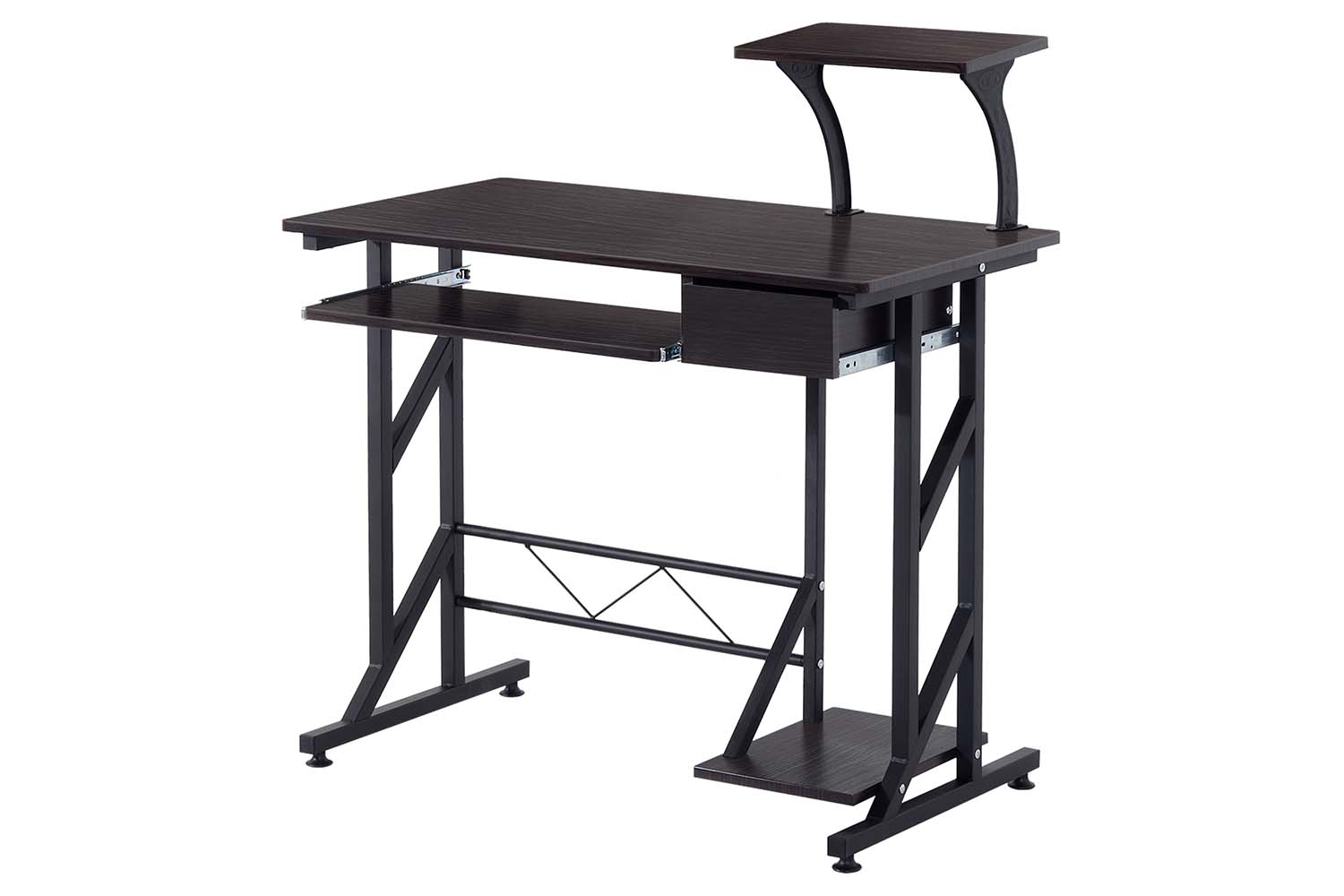 Homcom Compact Computer Desk | Black Walnut