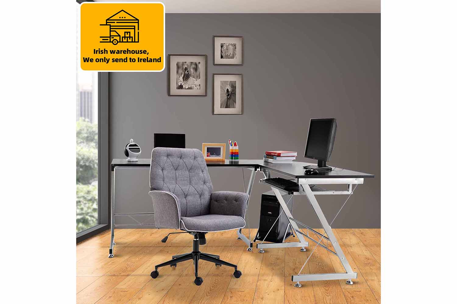 Homcom Swivel Desk Chair | Dark Grey