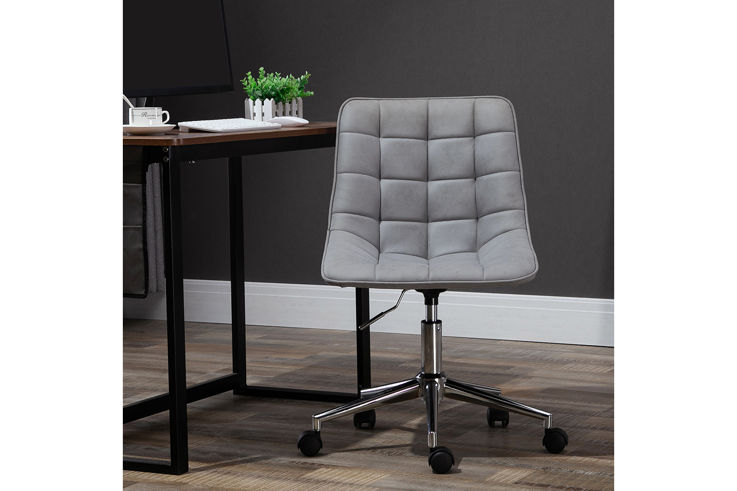 Vinsetto Armless Office Chair | Grey