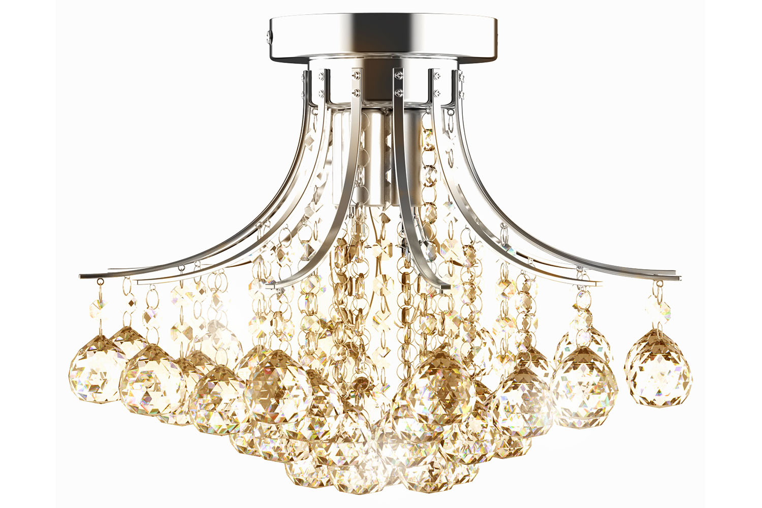 Homcom | Dining Room Ceiling Light | Silver/Clear