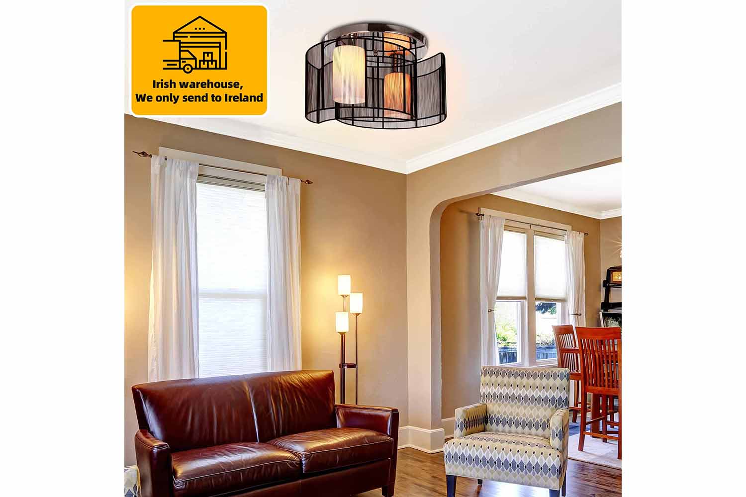 Homcom | Modern Ceiling Light | Black