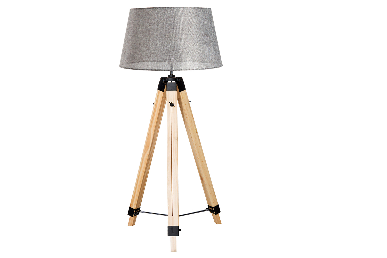 Homcom | Tripod Floor Lamp | Natural/Grey