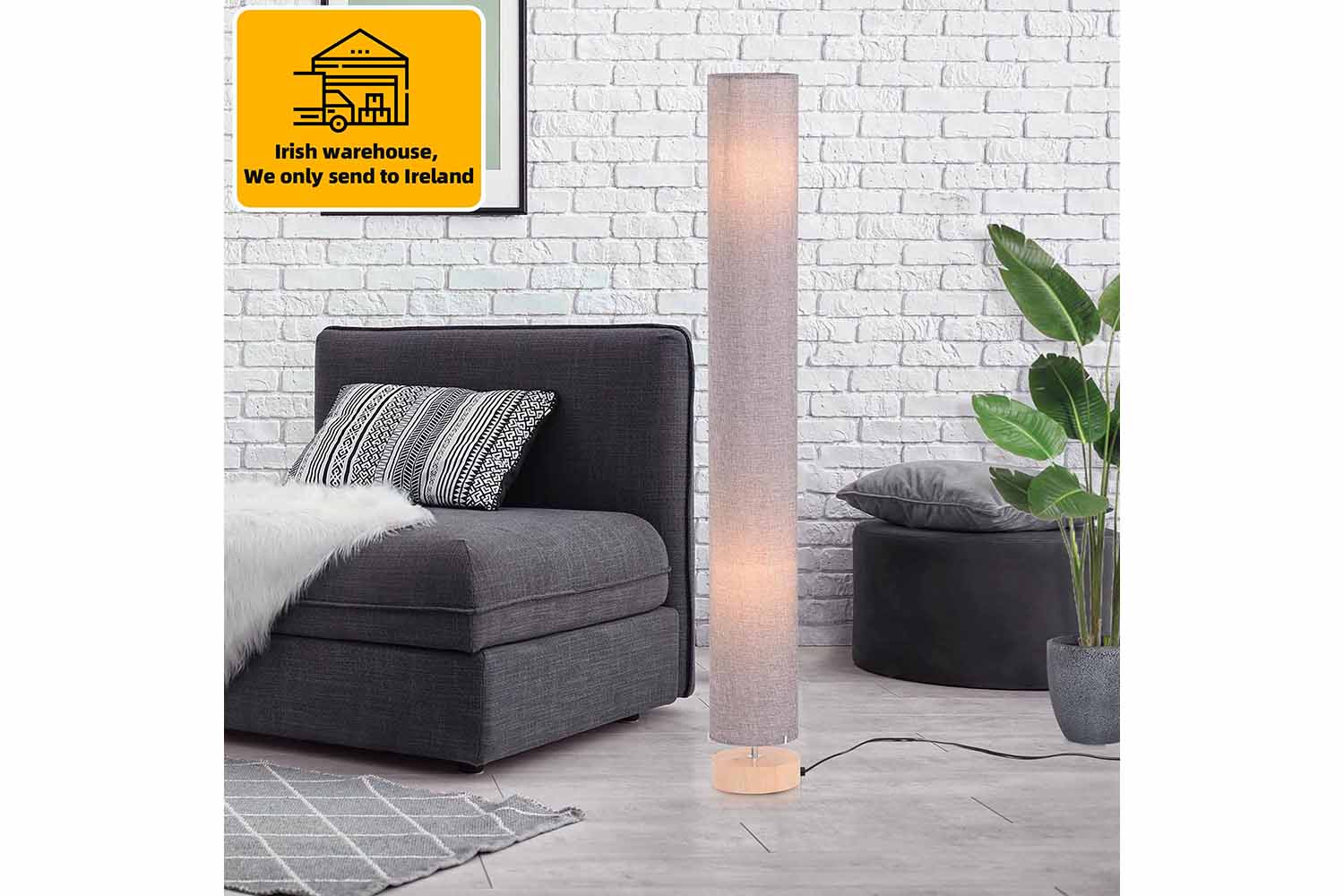 Homcom | Tall Standing Floor Lamp | Grey