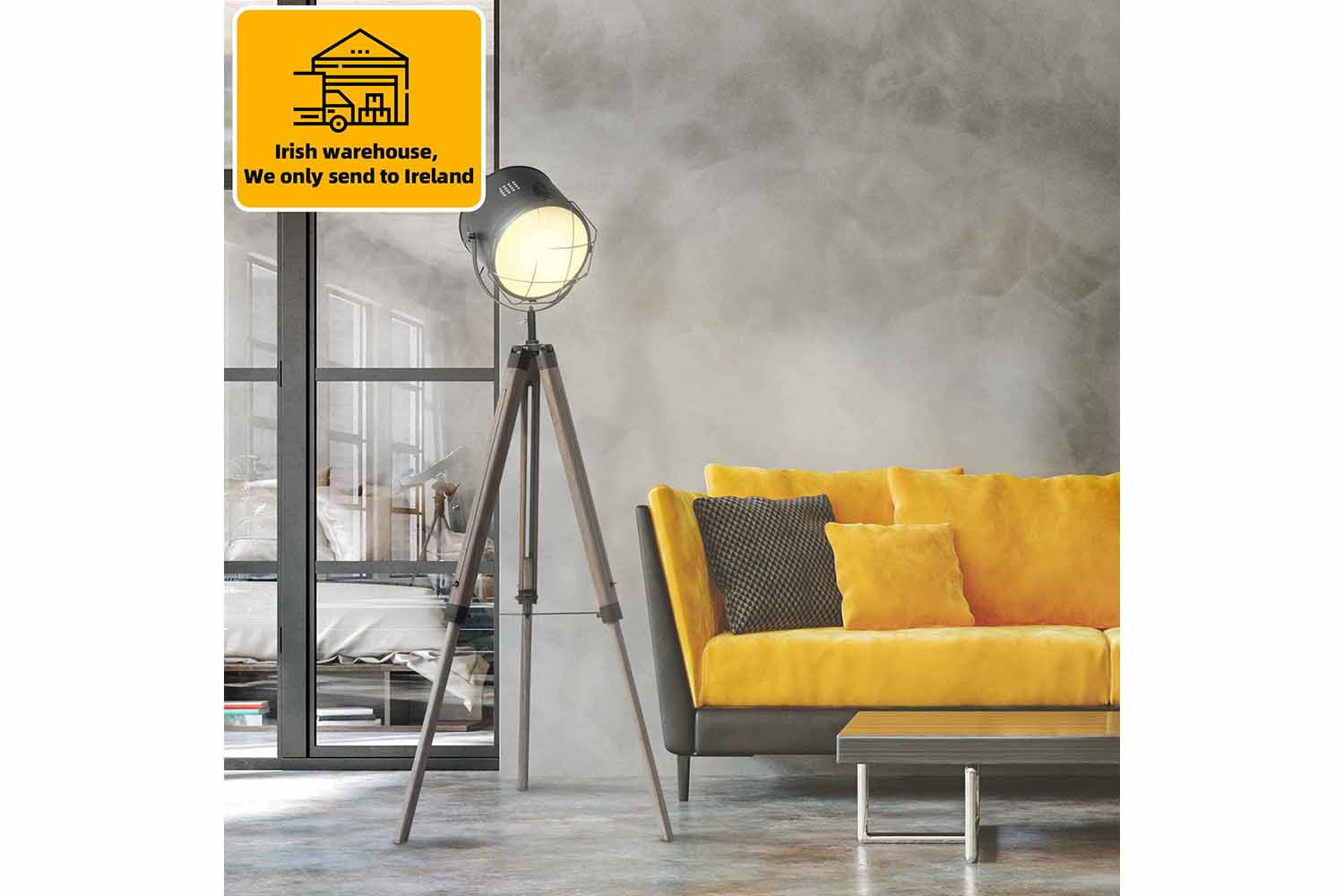 Homcom | Tripod Floor Lamp | Grey/Black