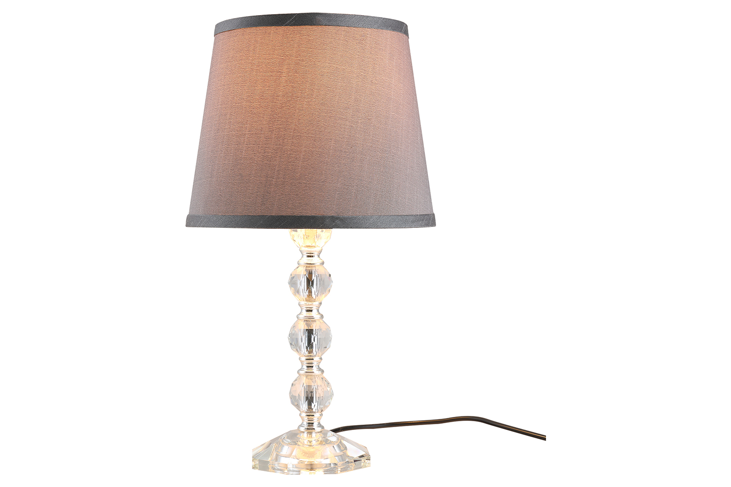 Homcom | Cristal Glass Table Lamp | Grey/Clear