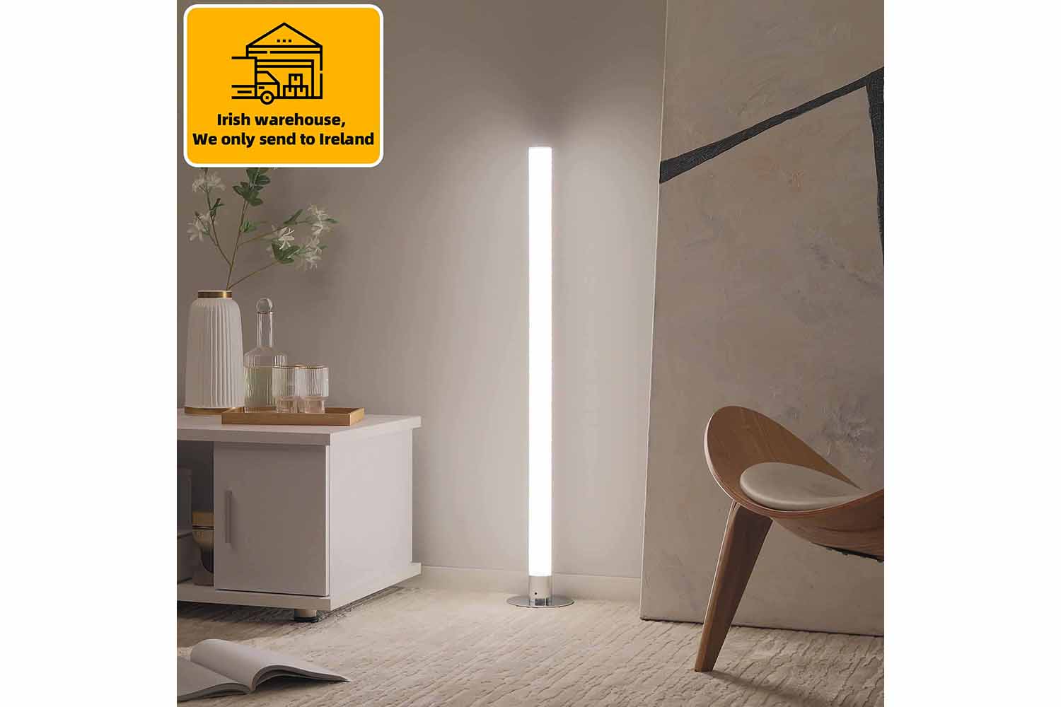 Homcom | LED Corner Floor Lamp | Clear