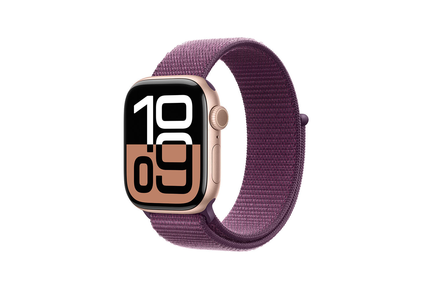 Apple Watch Series 10 42mm Rose Gold Aluminium Case Plum Sport