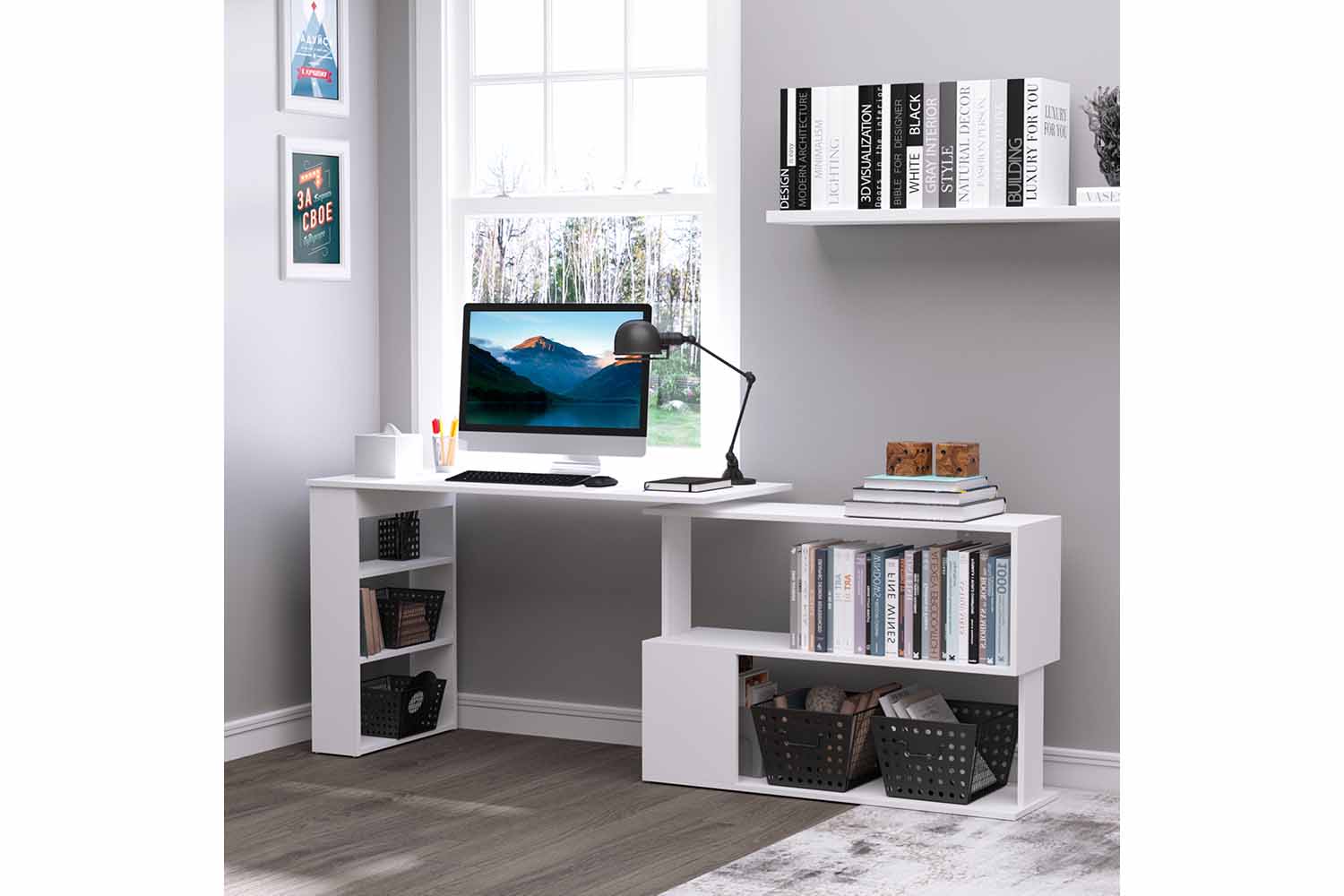 Homcom Home Office Corner Desk | White