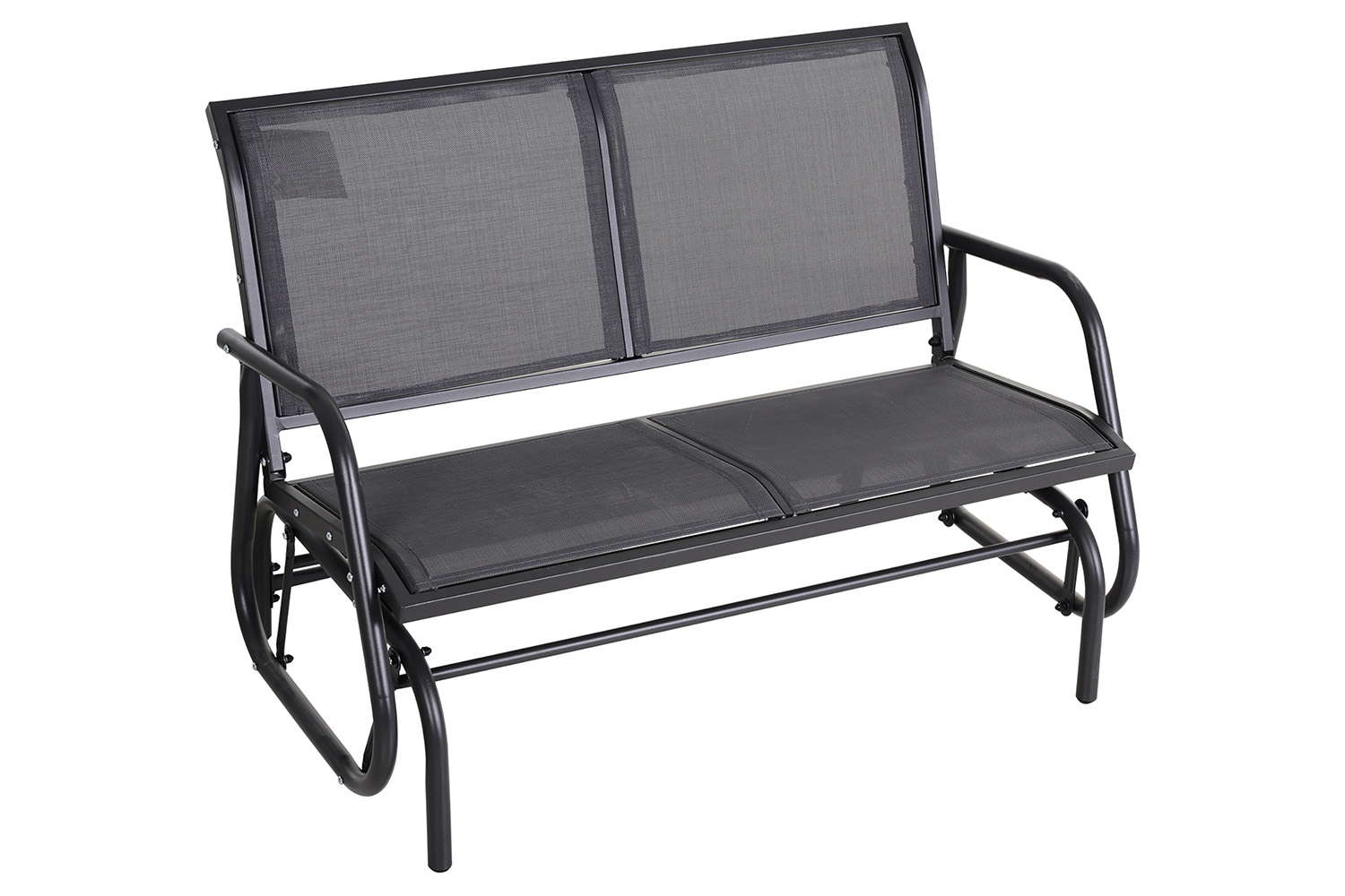 Outsunny 2-Person Outdoor Glider Bench with Power Coated Steel Frame | Grey