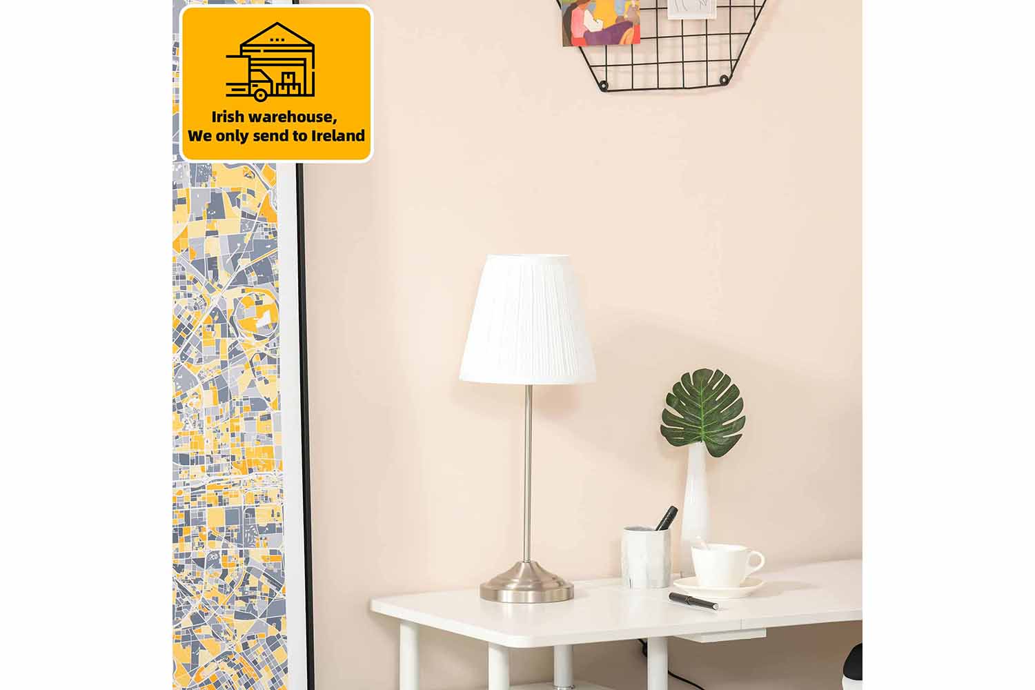 Homcom | Modern Table Lamp | White/Silver