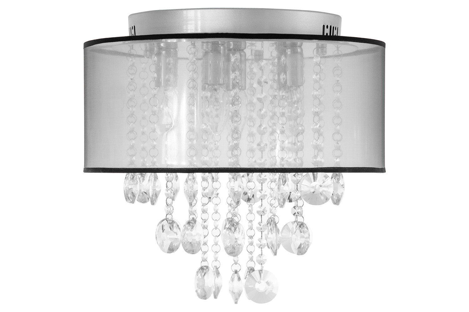 Homcom | Living Room Chandelier Ceiling Light | Silver/Clear