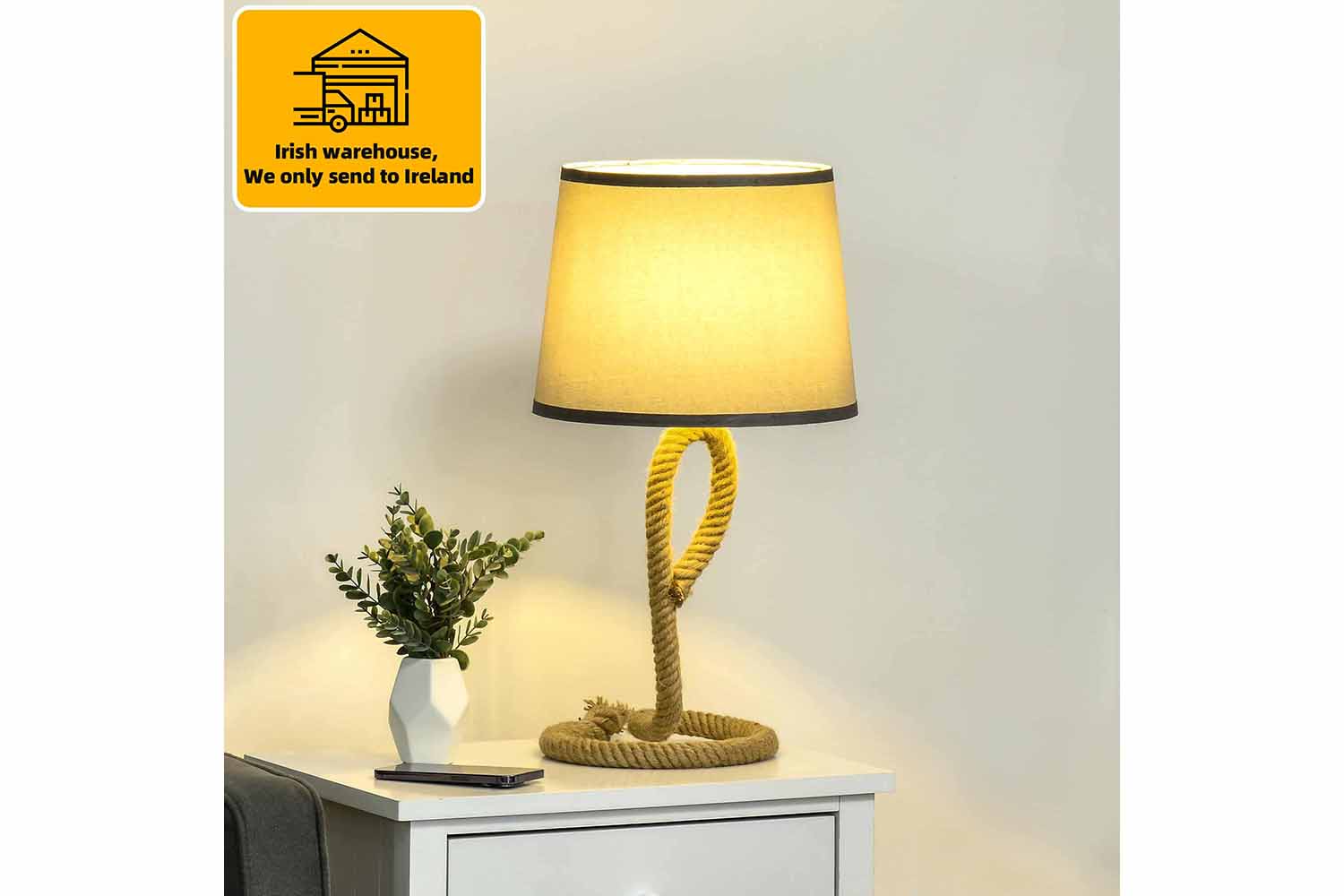 Homcom | Rope Table Lamp | Brown/Grey