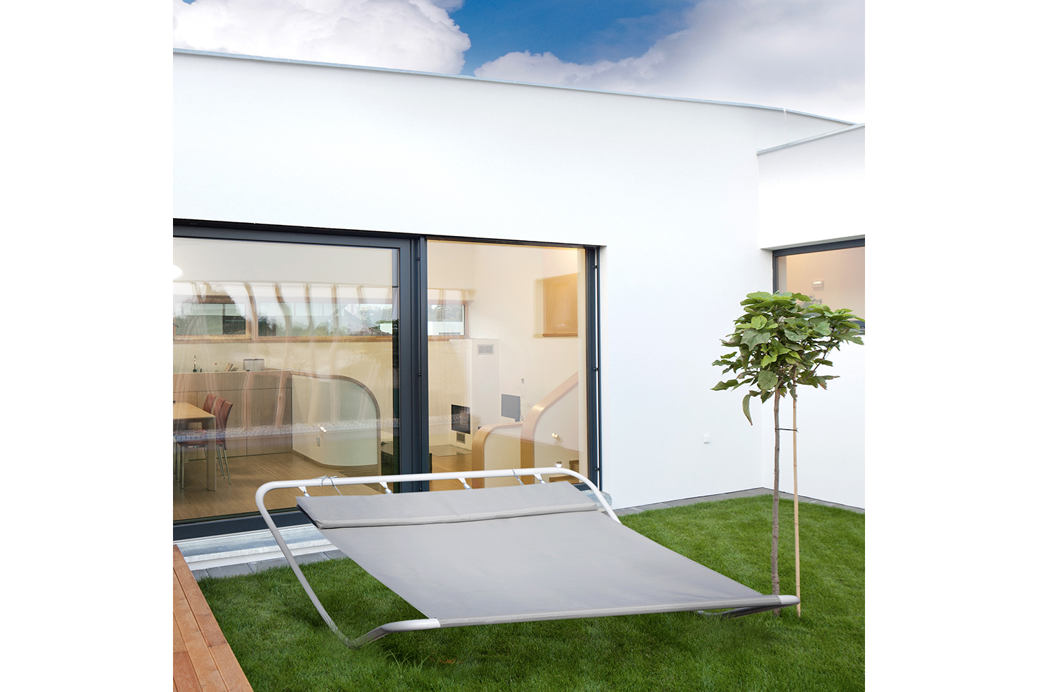 Outsunny Outdoor Double Rocking Bed Hammock | Grey