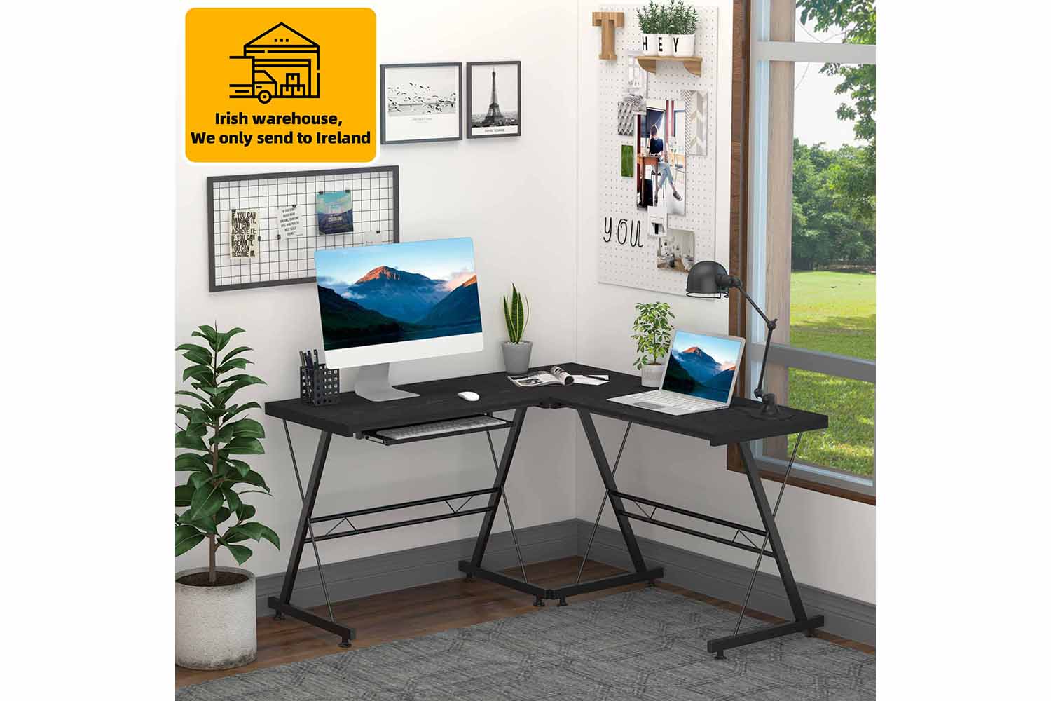 Homcom Home Office Computer Desk | Black