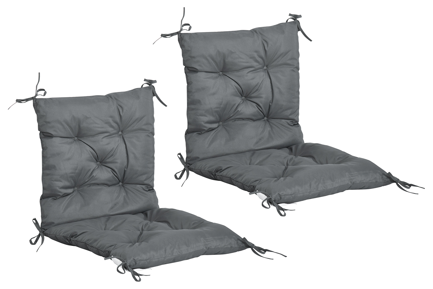 Outsunny Outdoor Seat Cushions | Grey | Set of 2