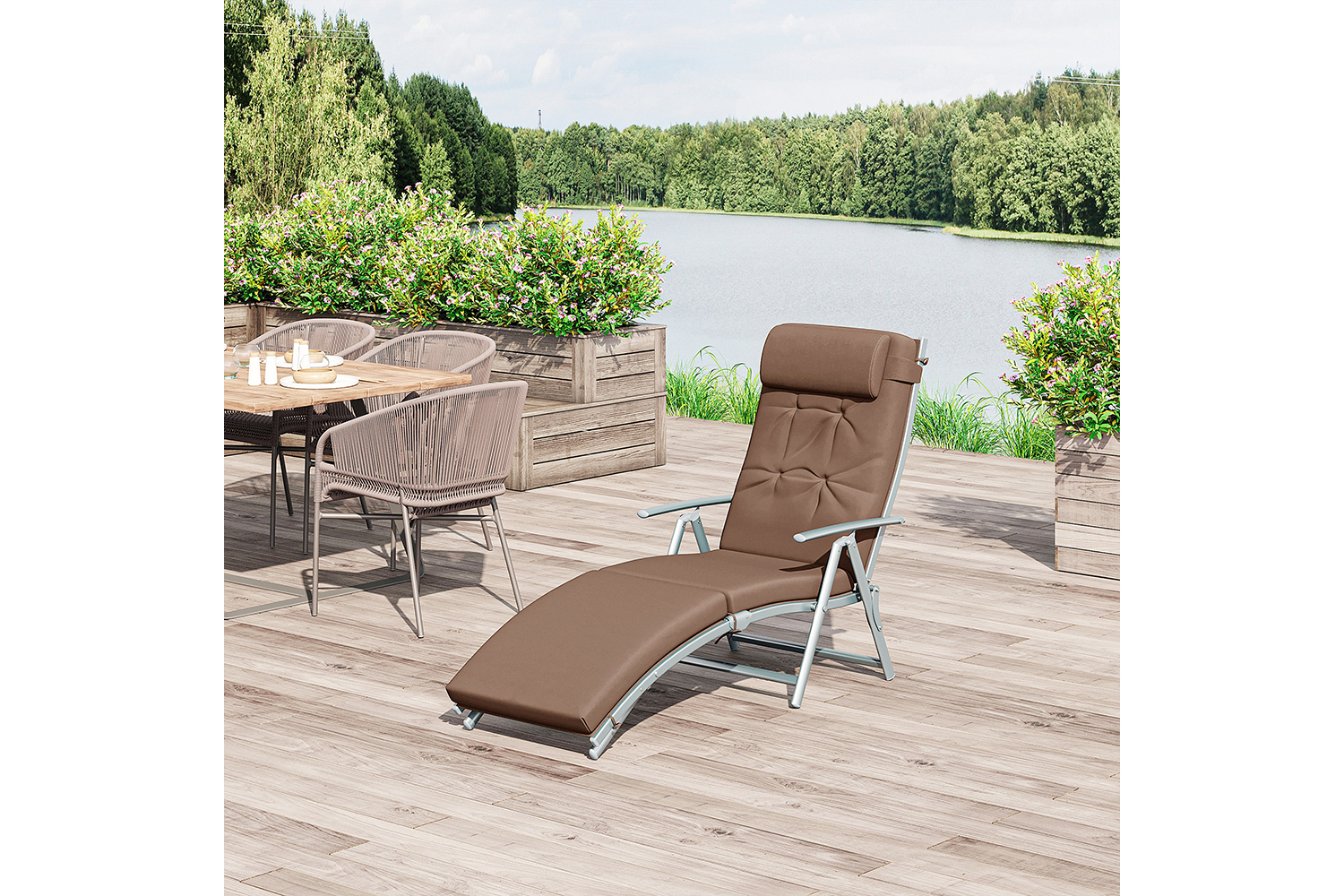 Outsunny Sun Lounge Chair | Brown