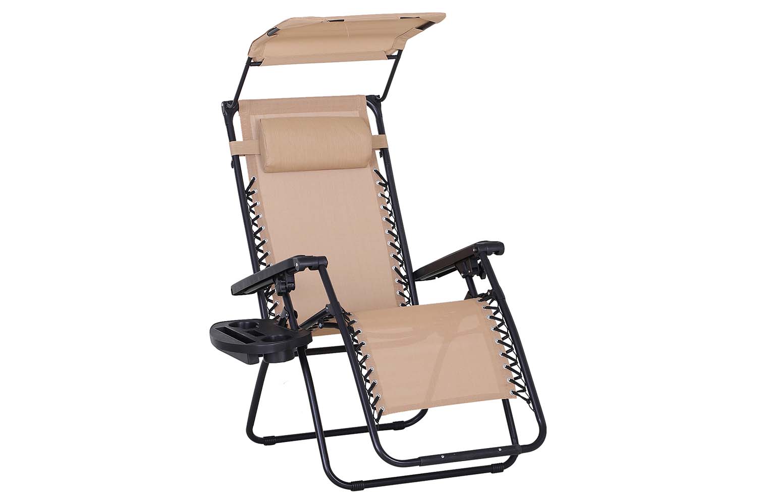 Outsunny Zero Gravity Garden Deck Folding Chair | Beige