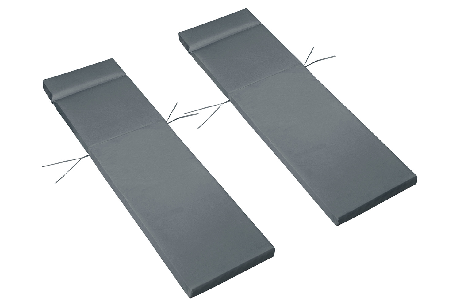 Outsunny Sun Lounger Cushions | Dark Grey | Set of 2