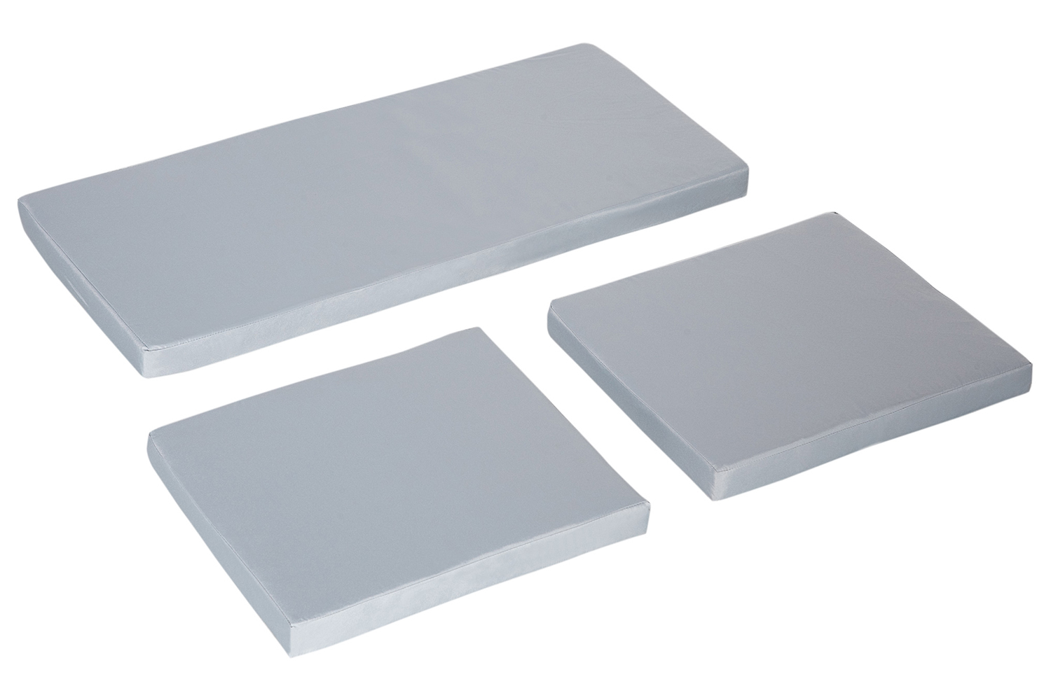 Outsunny Outdoor Seat Cushion Pads for Rattan Furniture | Grey | 3 Pieces