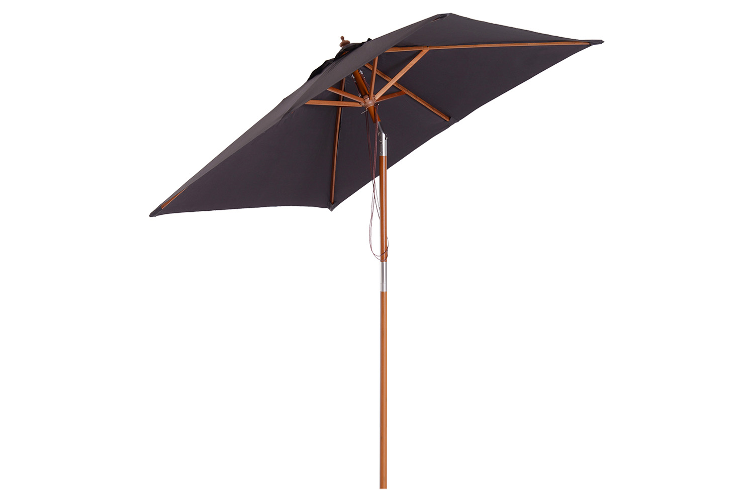 Outsunny Wooden Patio Umbrella | Deep Grey