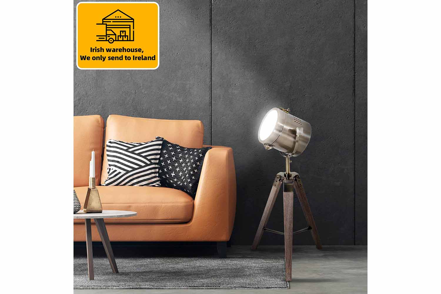 Homcom | Industrial Vintage Tripod Floor Lamp | Grey/Bronze