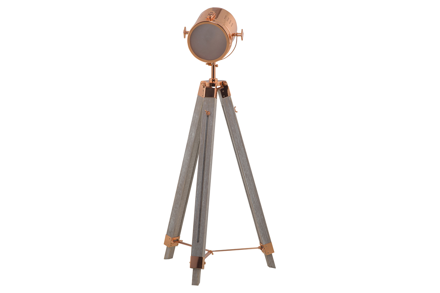 Homcom | Tripod Floor Lamp | Grey/Rose Gold
