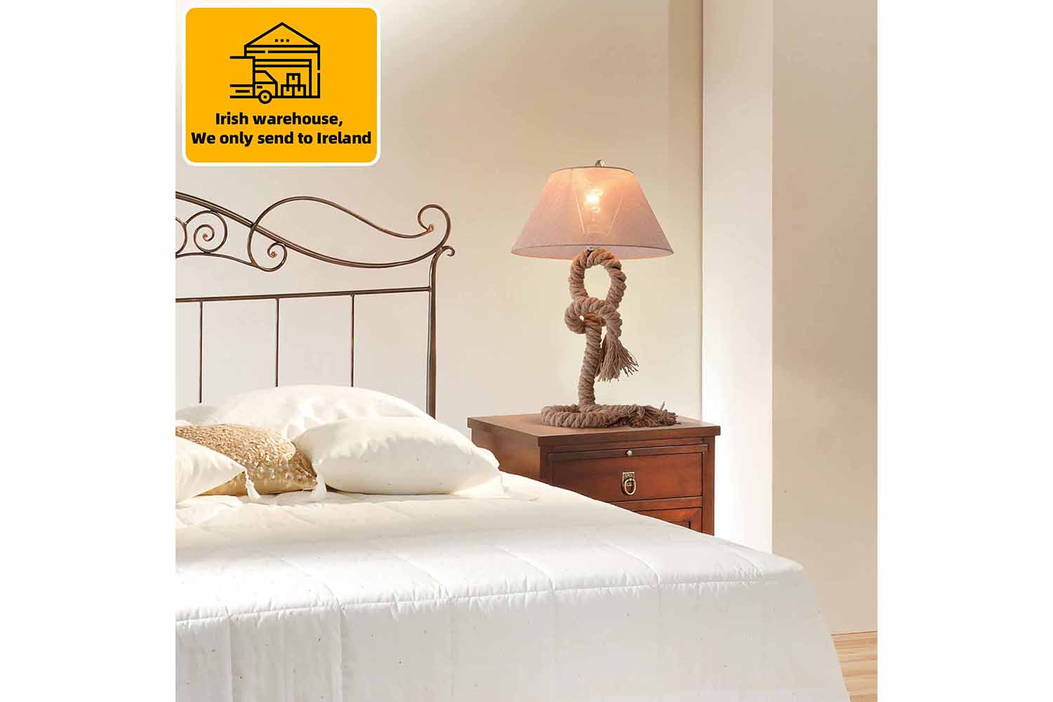 Homcom | Rope Table Lamp | Beige