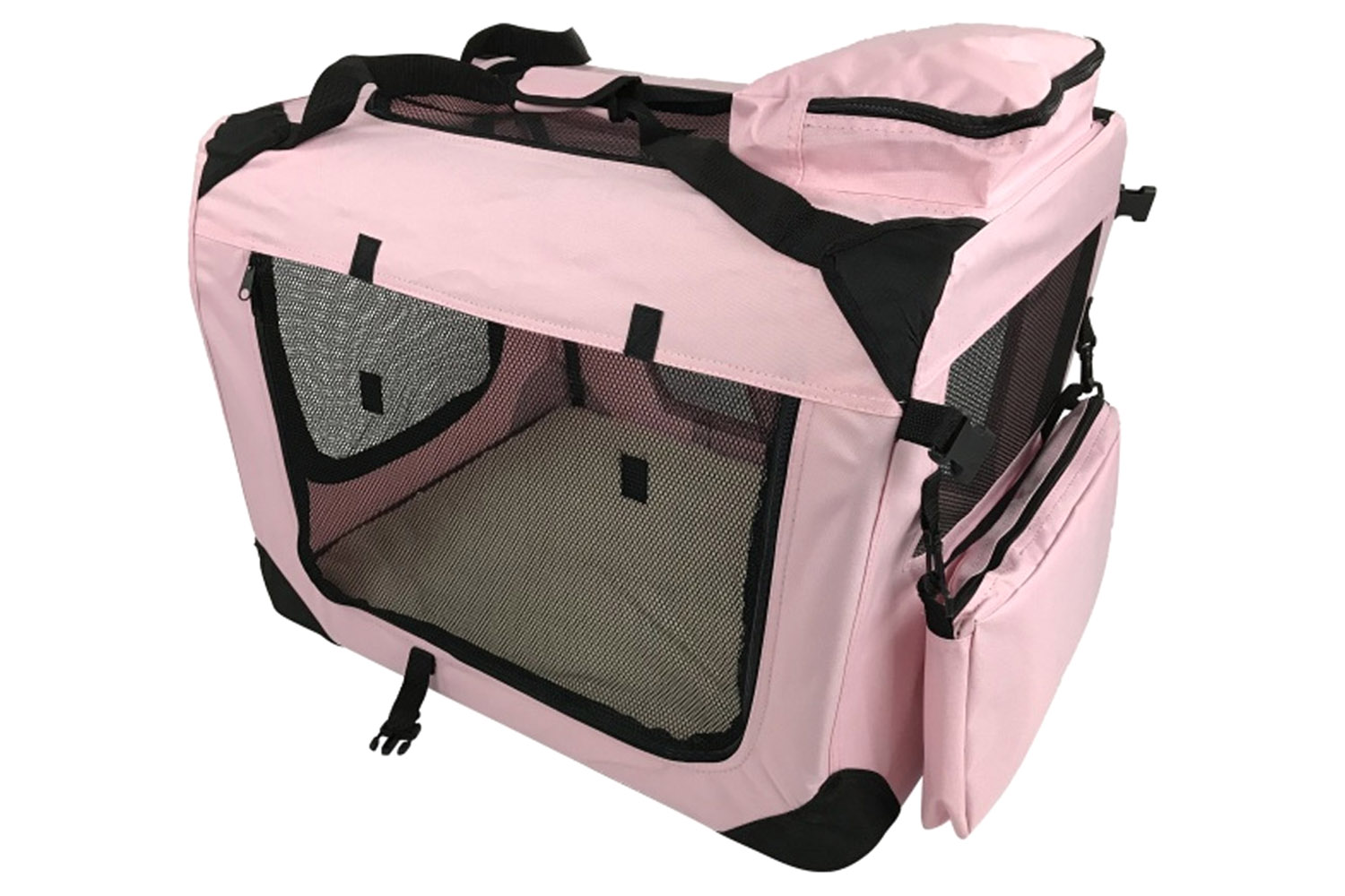 RayGar Folding Soft Crate Pet Carrier Bag | Pink | XL