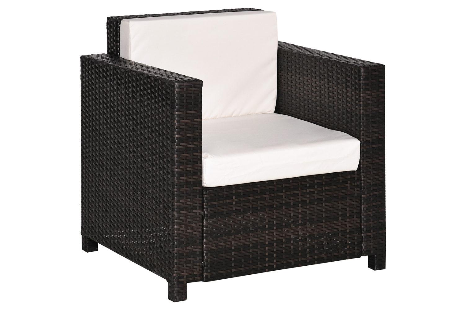 Outsunny Rattan Single Sofa Chair | Mixed Brown