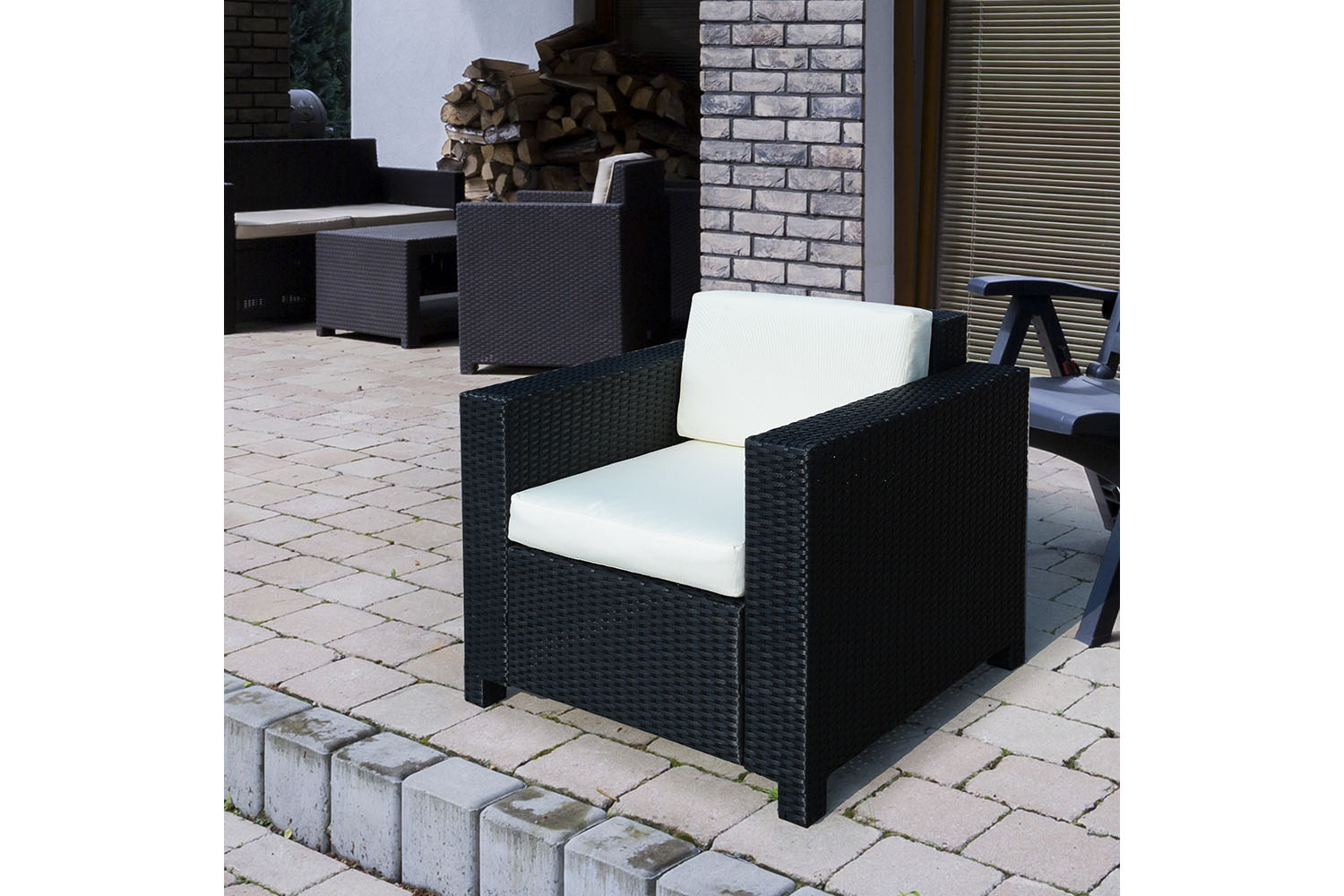 Outsunny Rattan Single Sofa Chair | Mixed Black