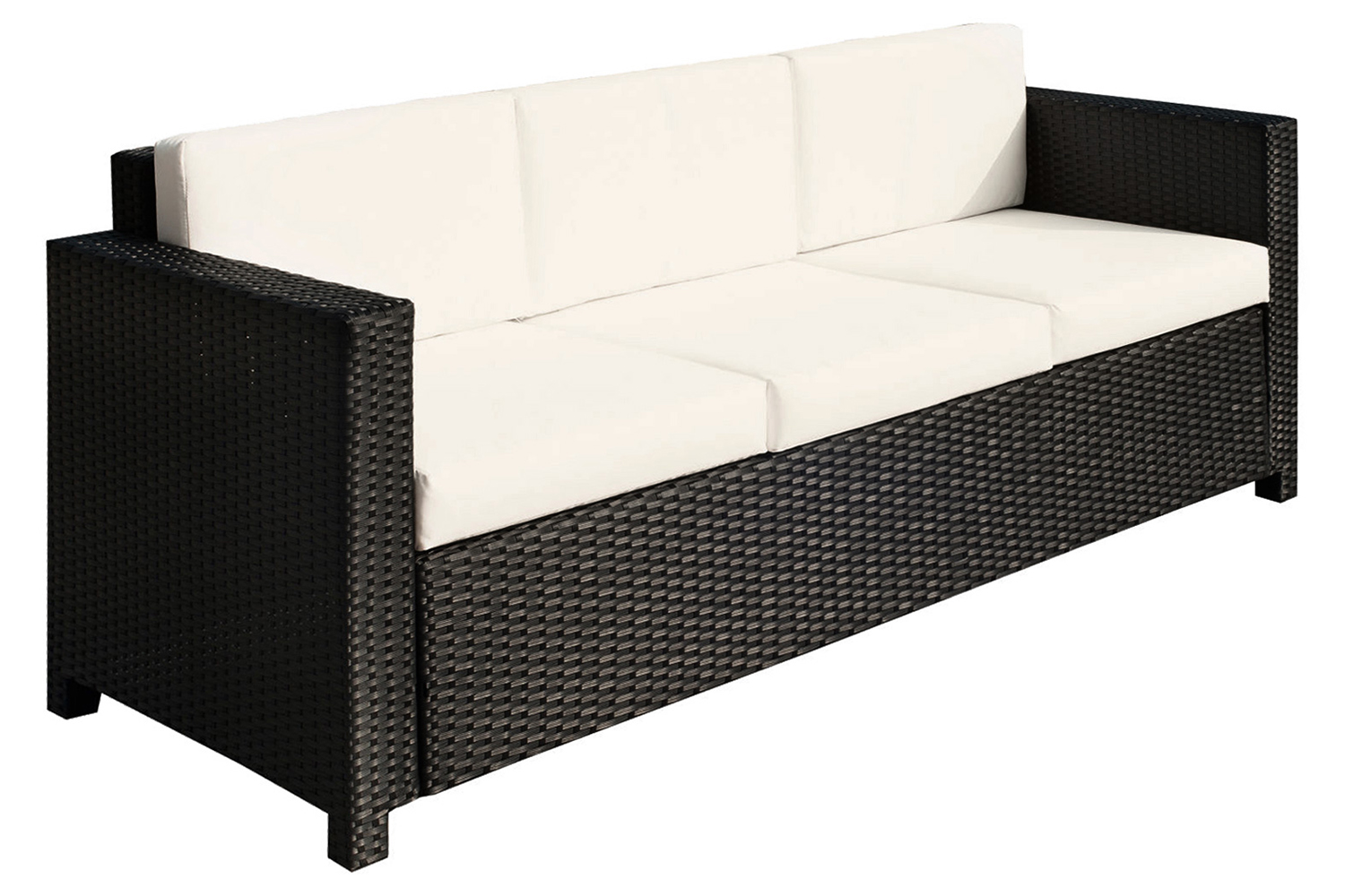 Outsunny Rattan 3 Seater Sofa | Mixed Black