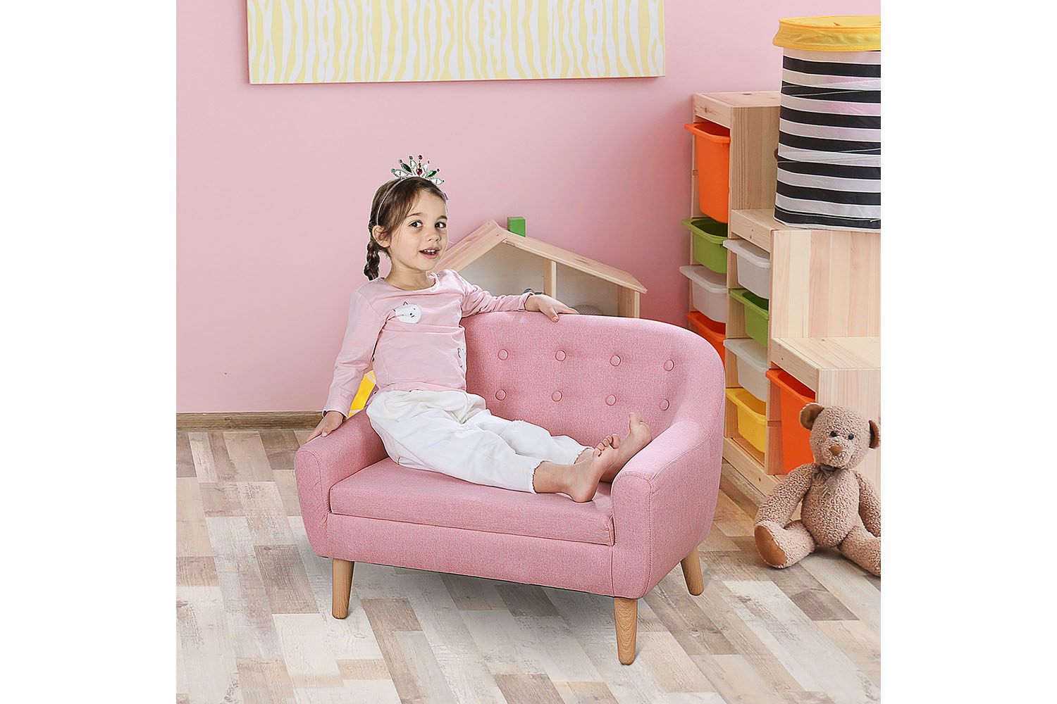 Homcom Toddlercouch Kids Sofa | Pink