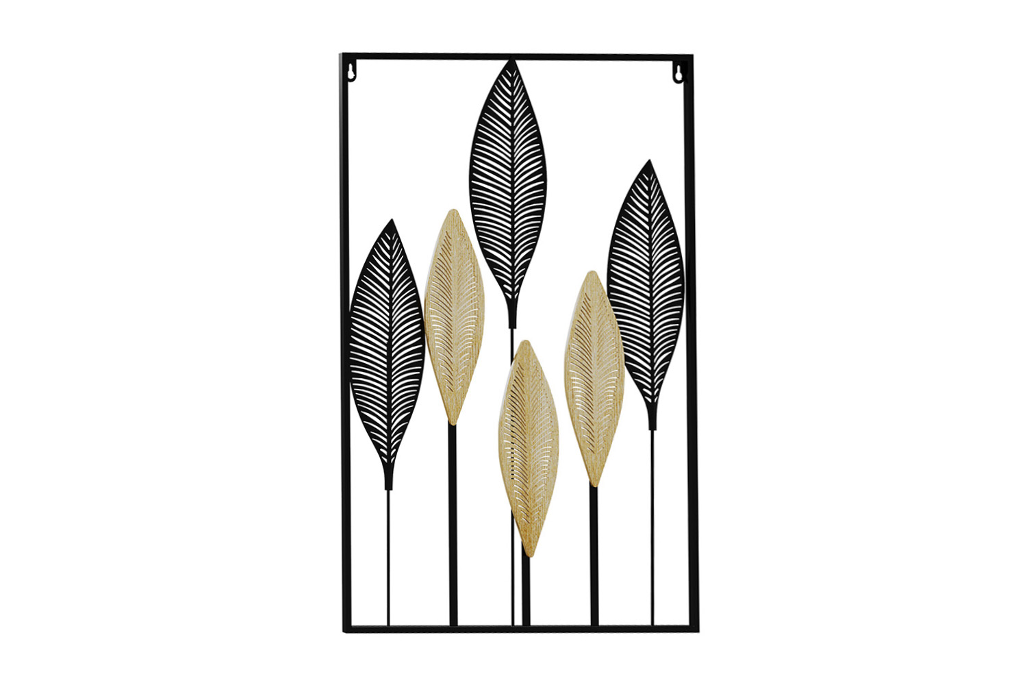Homcom 3D Metal Wall Art | Black/Beige | 50 x 70 cm
