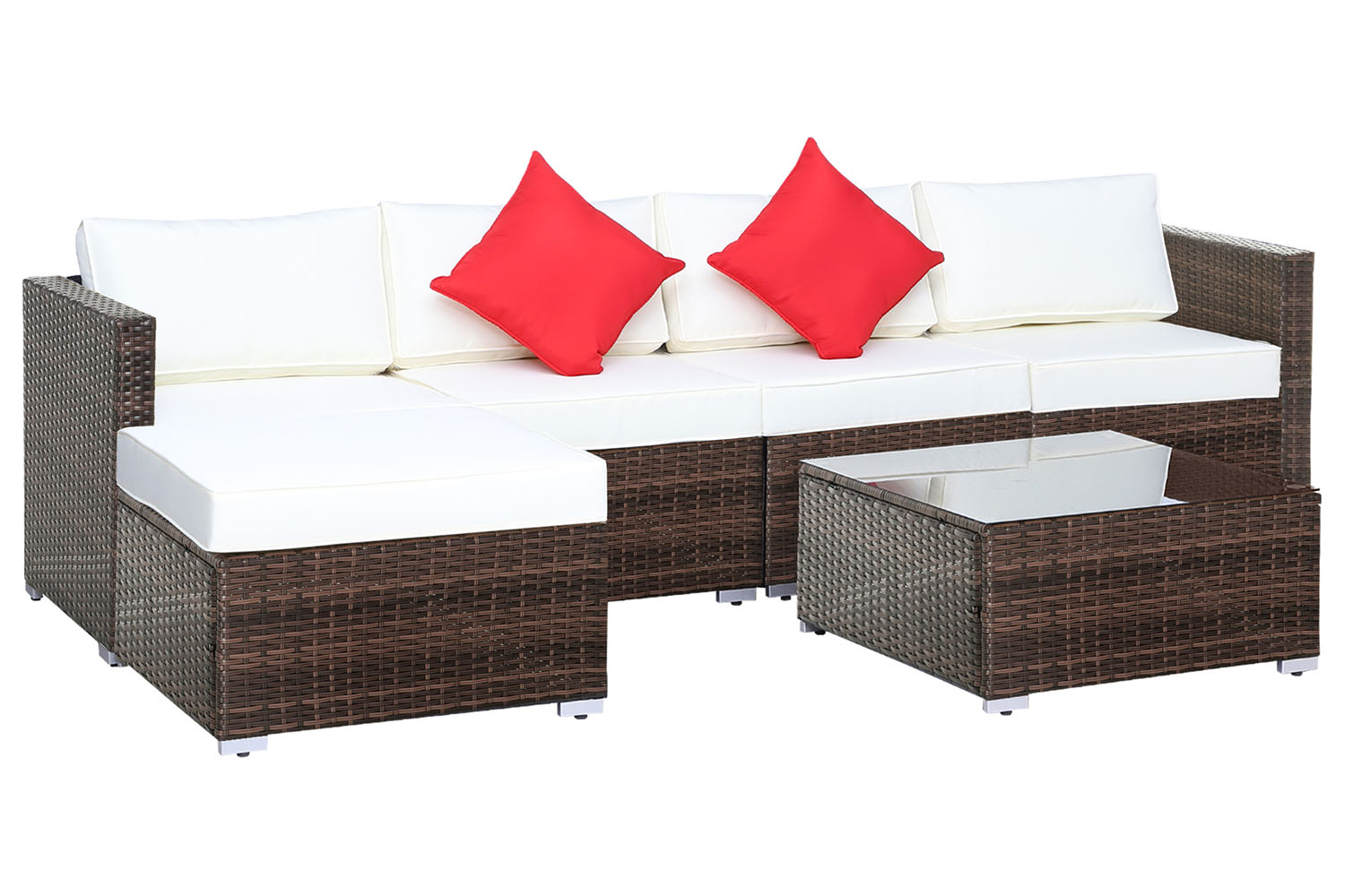 Outsunny Rattan Furniture Set | Brown/Milk White