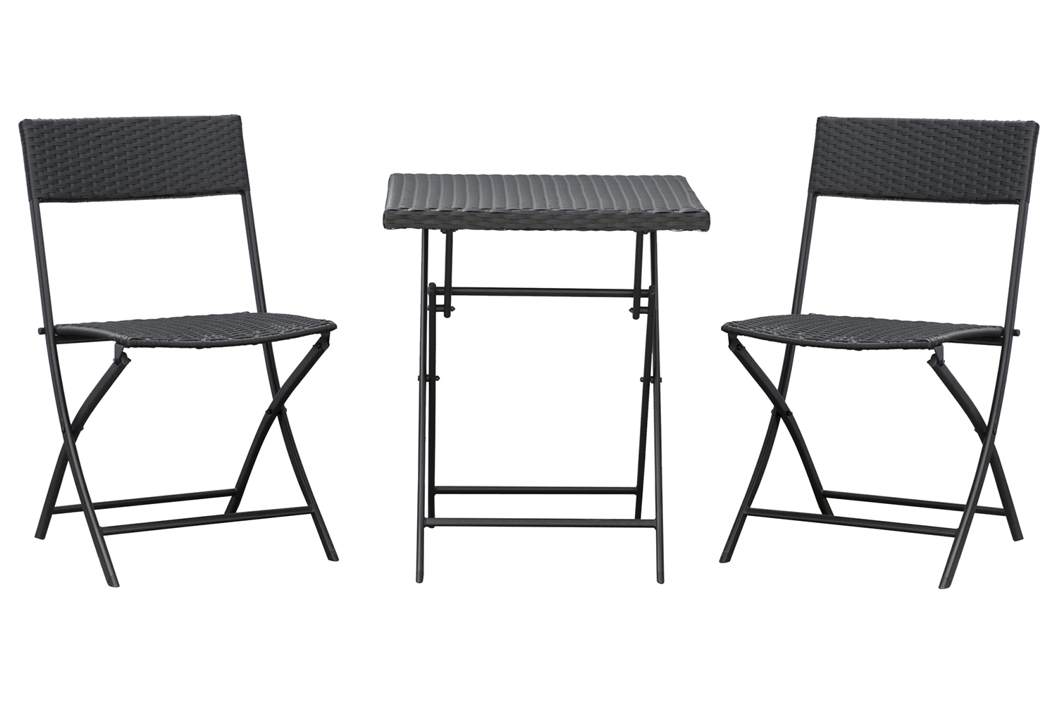 Outsunny Rattan Wicker Bistro Set Table and Chair Set | Brown | 3 Pieces