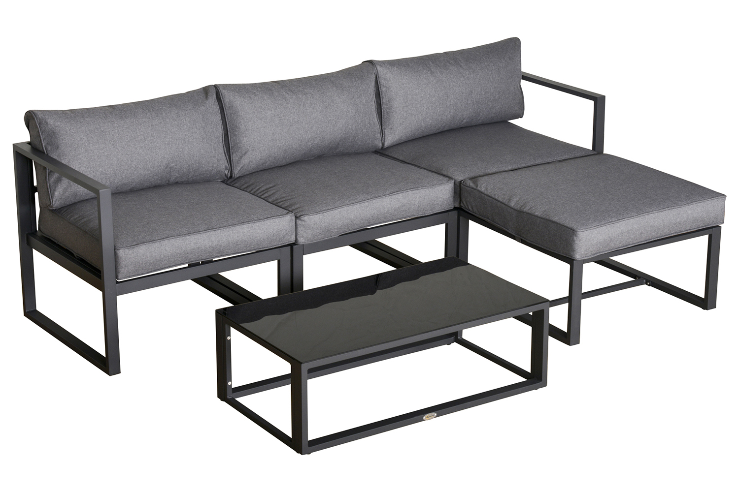Outsunny 5 Pieces Outdoor Patio Furniture Set with Cushion | Grey